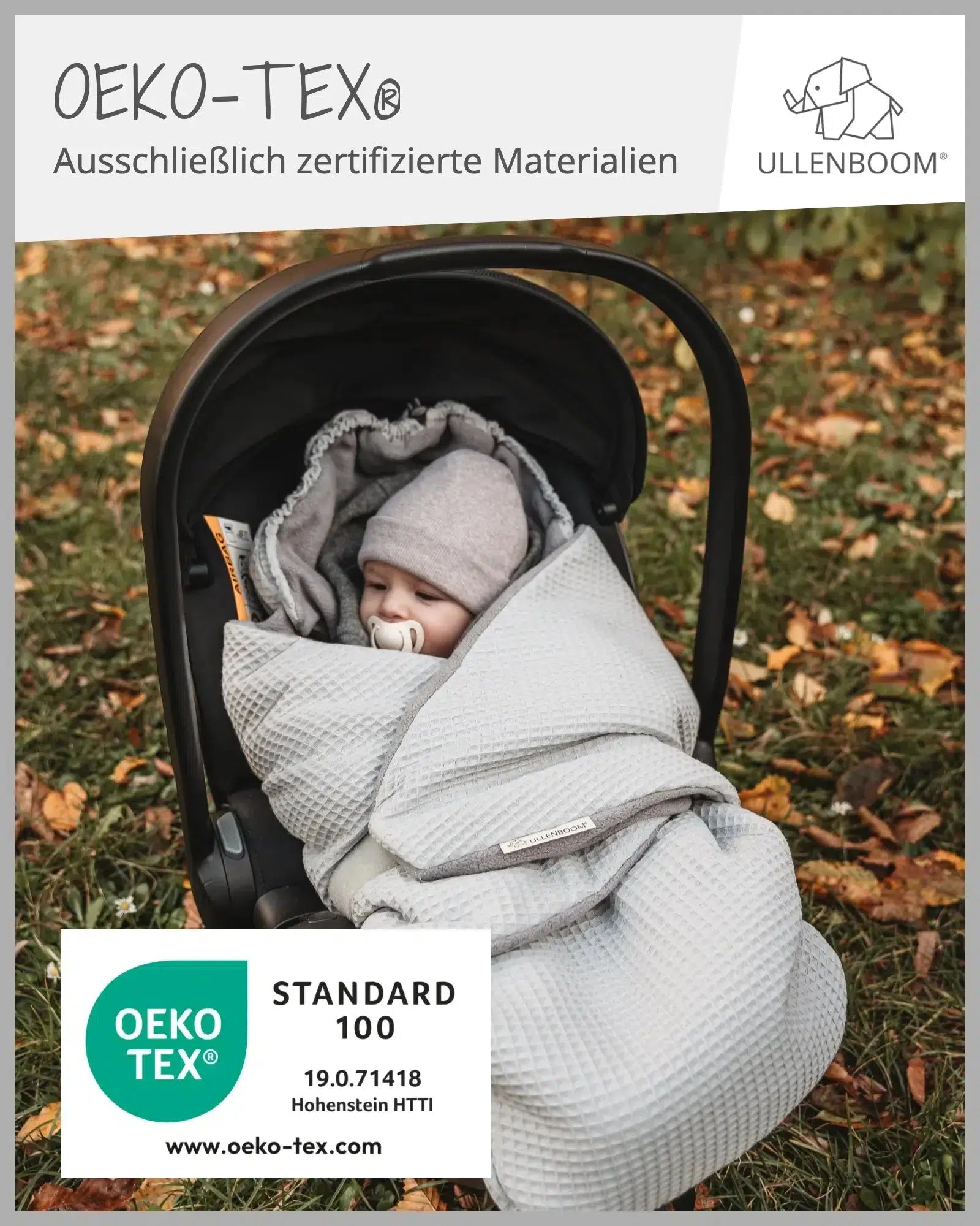 Einschlagdecke Waffelpiqué GRAU-ULLENBOOM Baby-ULLENBOOM Baby