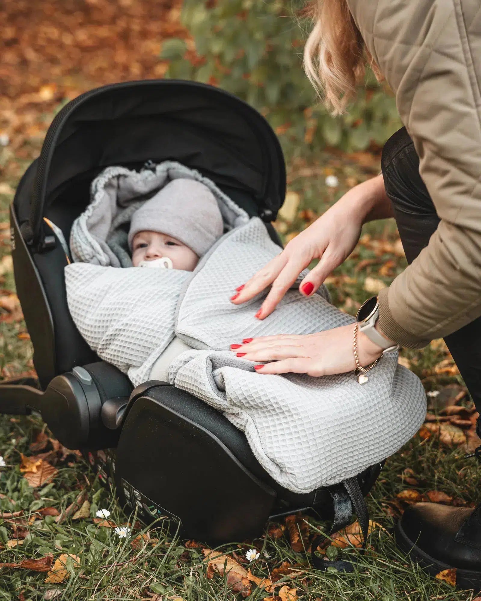 Einschlagdecke Waffelpiqué GRAU-ULLENBOOM-2.5 TOG Ganzjahr-ULLENBOOM Baby