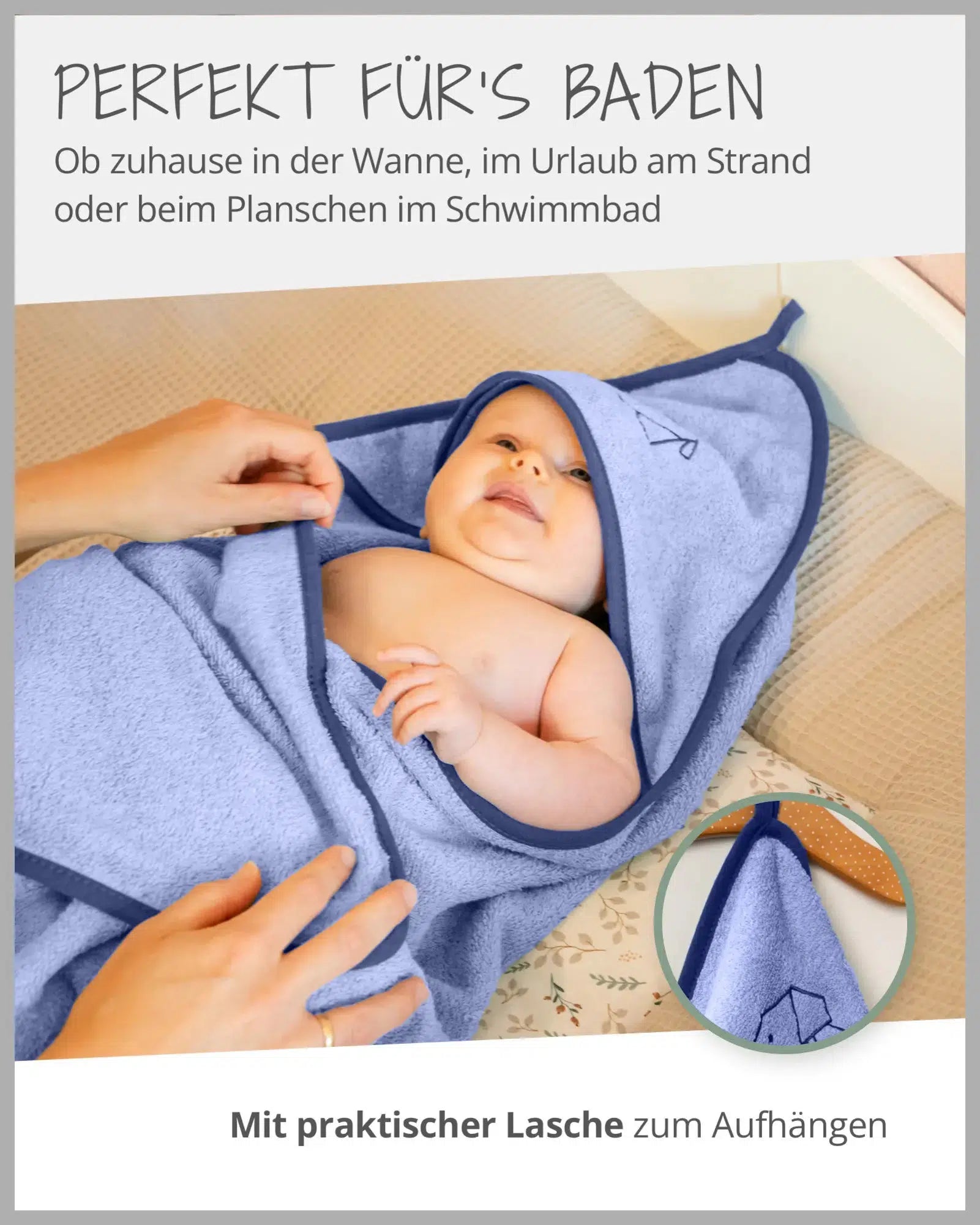 Kapuzenhandtuch BLAU-Handtuch-ULLENBOOM Baby-75 x 75 cm-ULLENBOOM Baby