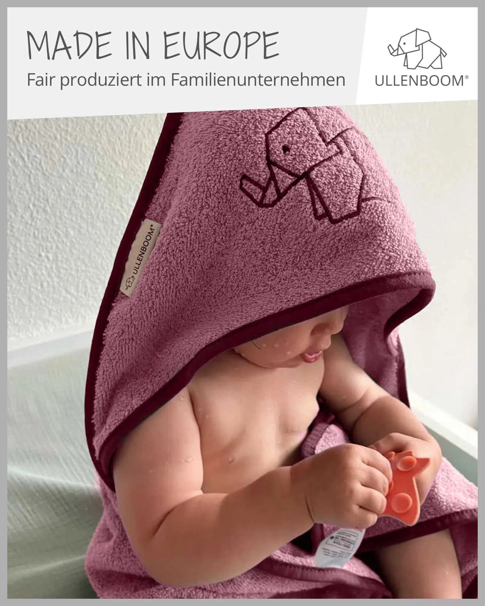 Kapuzenhandtuch ROSA-Handtuch-ULLENBOOM Baby-75 x 75 cm-ULLENBOOM Baby