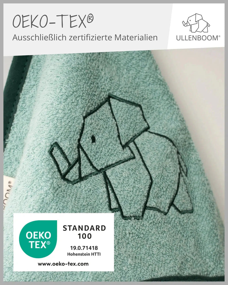 Kapuzenhandtuch SALBEIGRÜN-Handtuch-ULLENBOOM Baby-75 x 75 cm-ULLENBOOM Baby