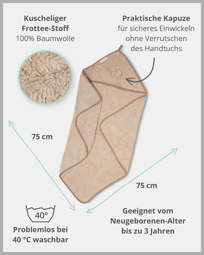 Kapuzenhandtuch SAND-Handtuch-ULLENBOOM Baby-75 x 75 cm-ULLENBOOM Baby