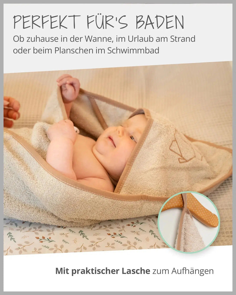 Kapuzenhandtuch SAND-Handtuch-ULLENBOOM Baby-75 x 75 cm-ULLENBOOM Baby