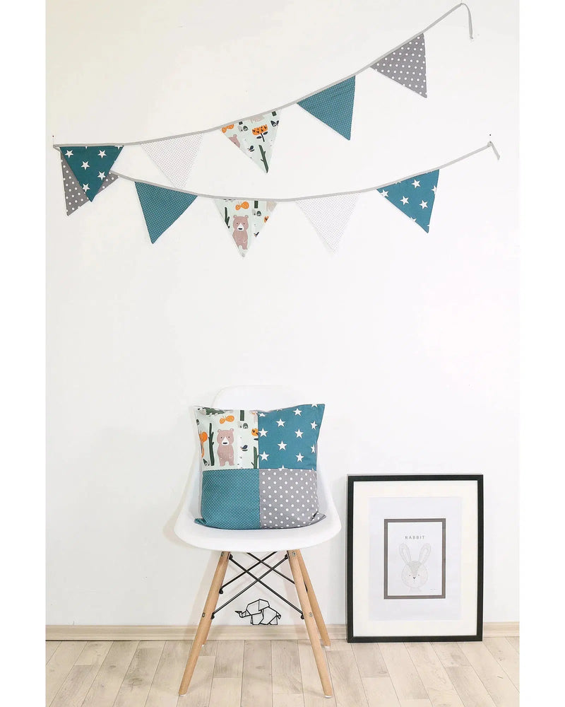 Kissenbezug Patchwork WALDTIERE PETROL-ULLENBOOM-ULLENBOOM Baby