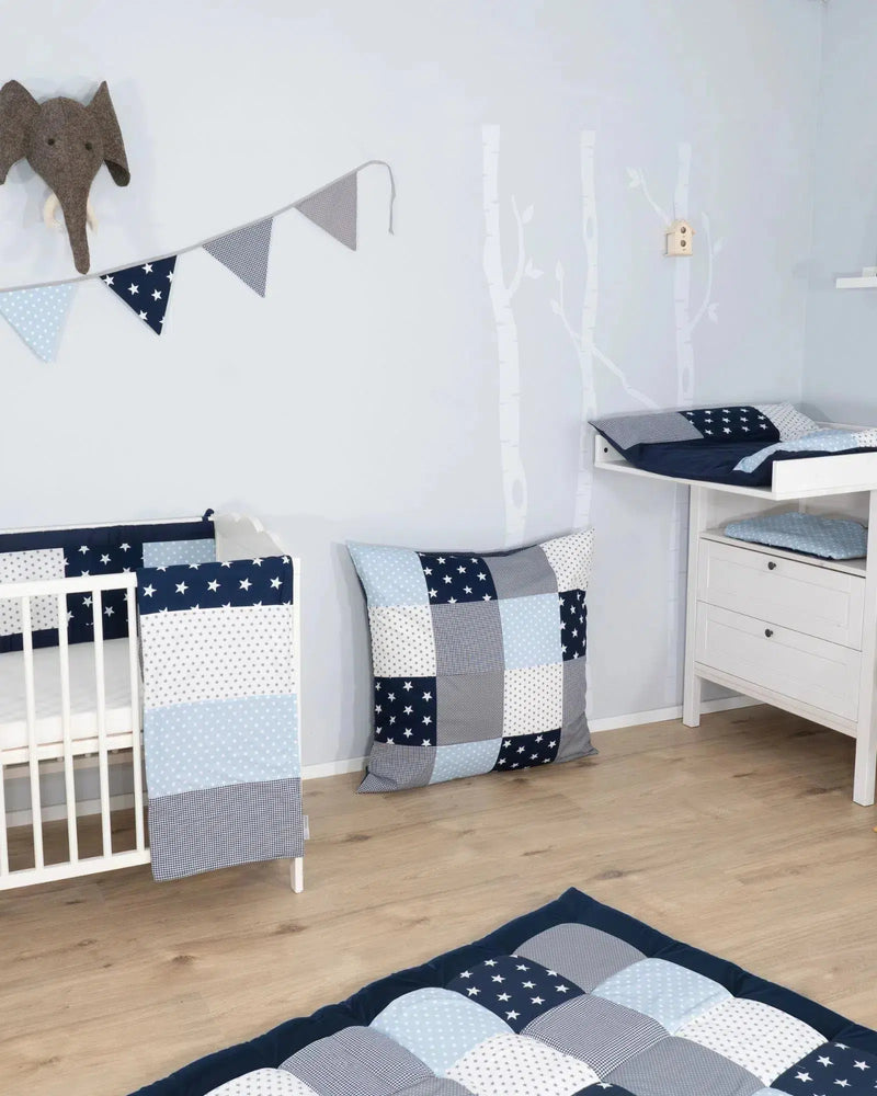 Krabbeldecke & Laufgittereinlage BLAU HELLBLAU GRAU-ULLENBOOM-ULLENBOOM Baby