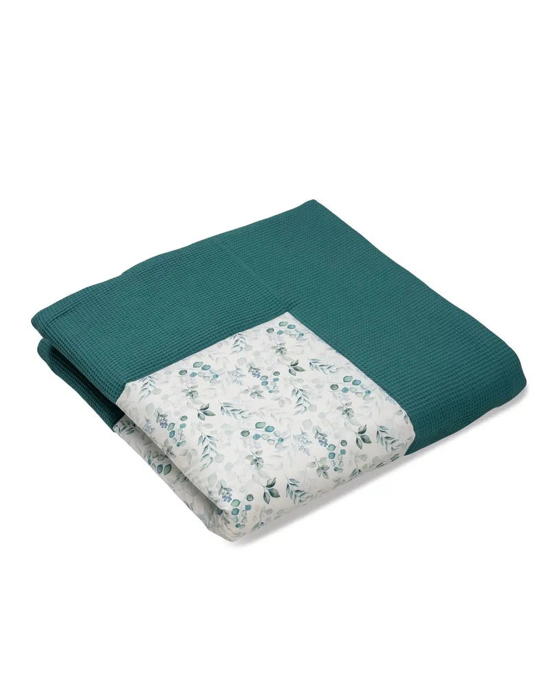 Krabbeldecke & Laufgittereinlage EUKALYPTUS-PETROL-ULLENBOOM-120 x 120 cm-ULLENBOOM Baby