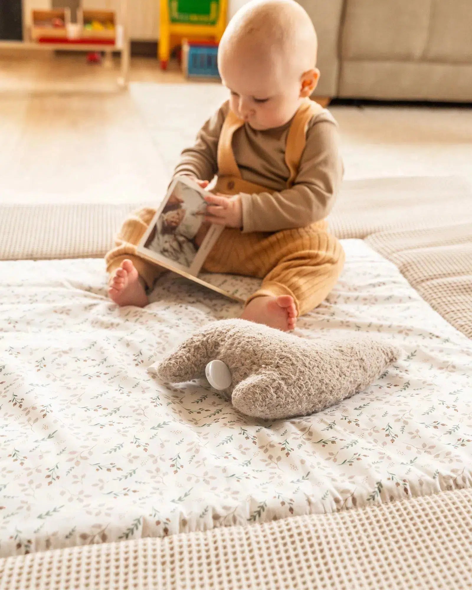 Krabbeldecke & Laufgittereinlage Waffelpiqué Motiv FLORAL SAND-ULLENBOOM-ULLENBOOM Baby