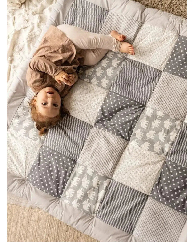 Krabbeldecke & Laufgittereinlage GRAU ELEFANT-ULLENBOOM-ULLENBOOM Baby