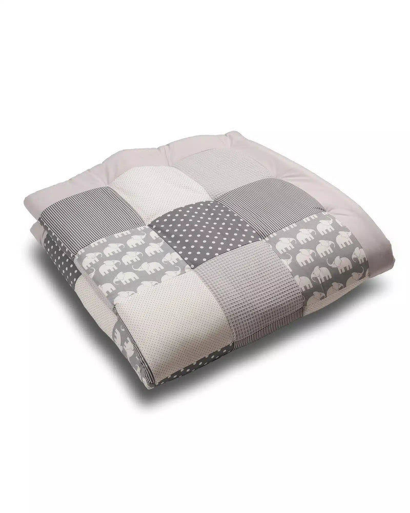 Krabbeldecke & Laufgittereinlage GRAU ELEFANT-ULLENBOOM-140 x 140 cm-ULLENBOOM Baby