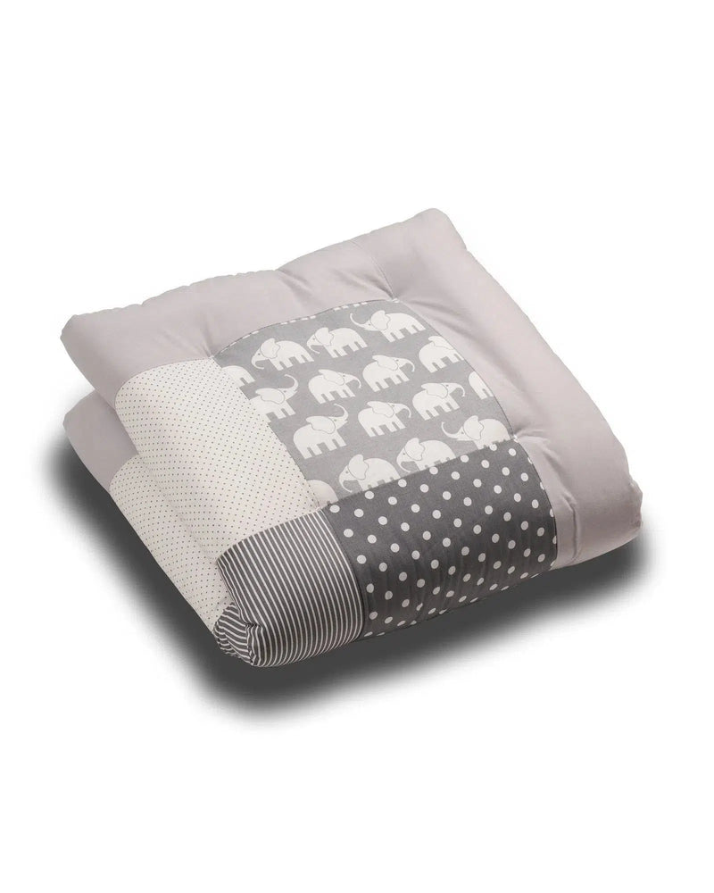 Krabbeldecke & Laufgittereinlage GRAU ELEFANT-ULLENBOOM-80 x 80 cm-ULLENBOOM Baby
