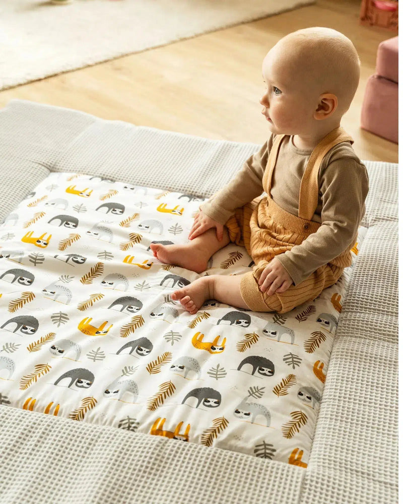 Krabbeldecke & Laufgittereinlage WAFFELPIQUÉ GRAU FAULTIERE-ULLENBOOM-ULLENBOOM Baby