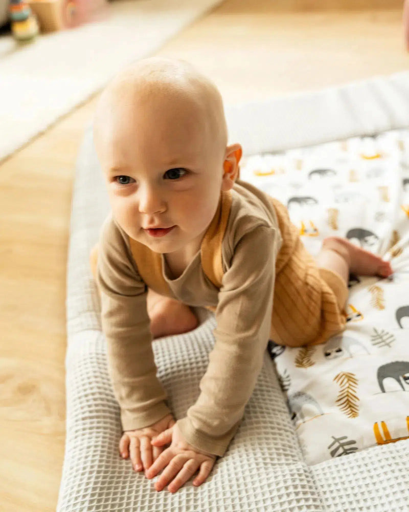 Krabbeldecke & Laufgittereinlage WAFFELPIQUÉ GRAU FAULTIERE-ULLENBOOM-ULLENBOOM Baby