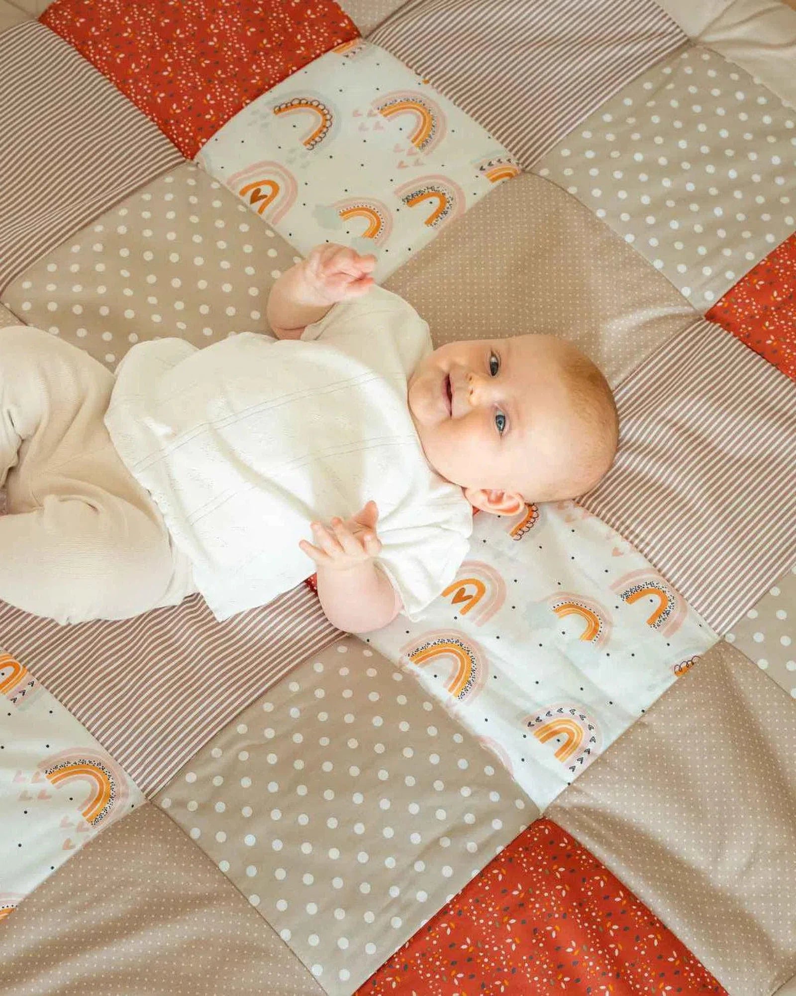 Ullenboom Couverture bébé enveloppante arc-en-ciel 98x98x2 cm