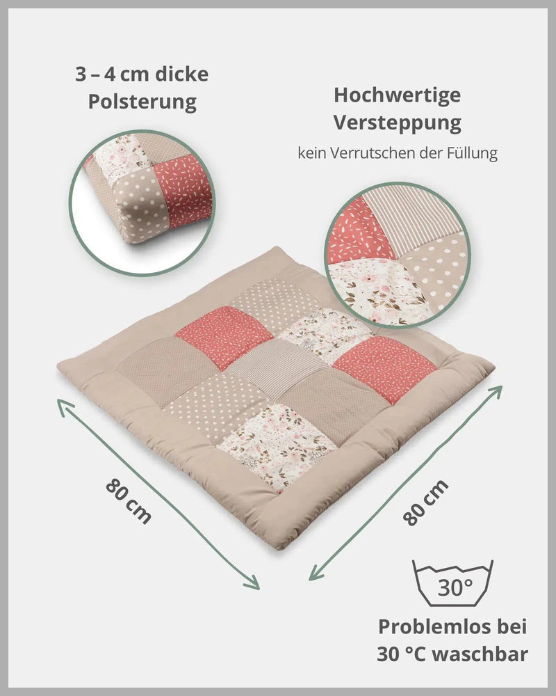 Krabbeldecke & Laufgittereinlage ROSA BLÜTEN-ULLENBOOM-ULLENBOOM Baby
