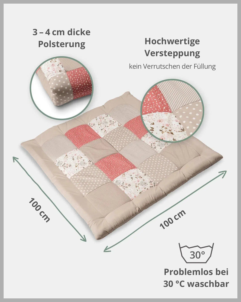 Krabbeldecke & Laufgittereinlage ROSA BLÜTEN-ULLENBOOM-ULLENBOOM Baby