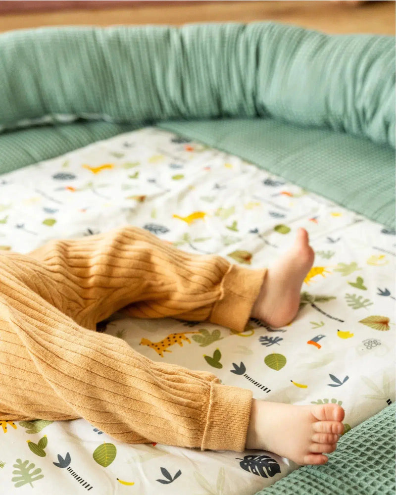 Krabbeldecke & Laufgittereinlage WAFFELPIQUÉ SALBEIGRÜN REGENWALD-ULLENBOOM-ULLENBOOM Baby