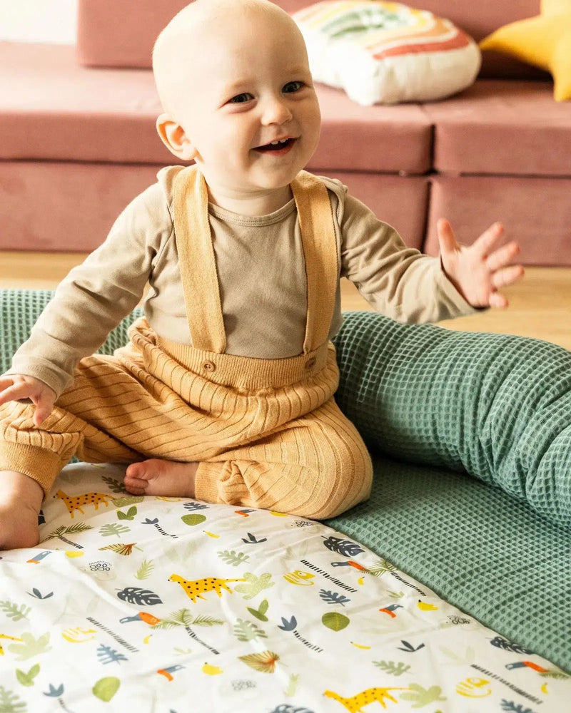 Krabbeldecke & Laufgittereinlage WAFFELPIQUÉ SALBEIGRÜN REGENWALD-ULLENBOOM-ULLENBOOM Baby