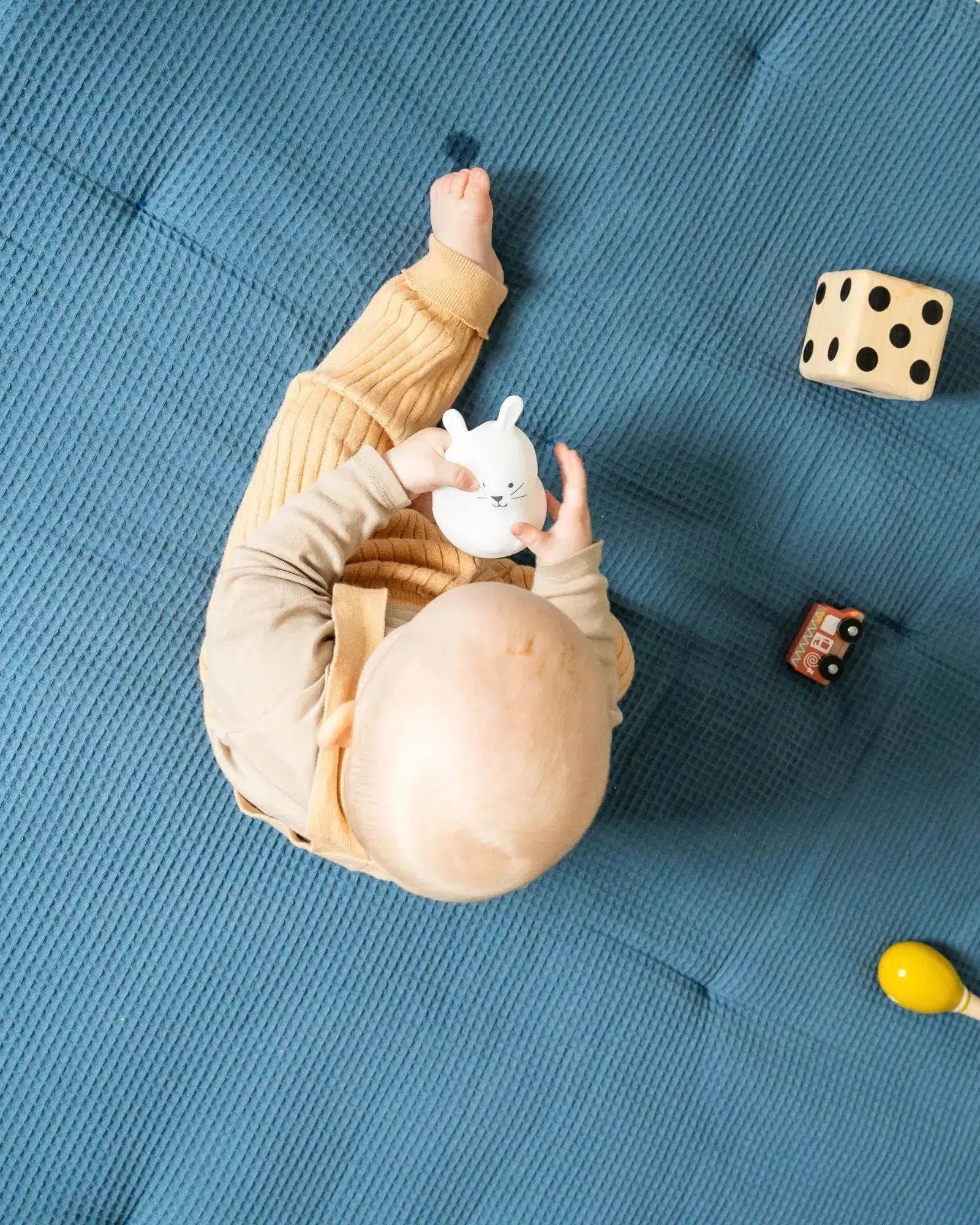 Krabbeldecke & Laufgittereinlage WAFFELPIQUÉ BLAU-ULLENBOOM-ULLENBOOM Baby