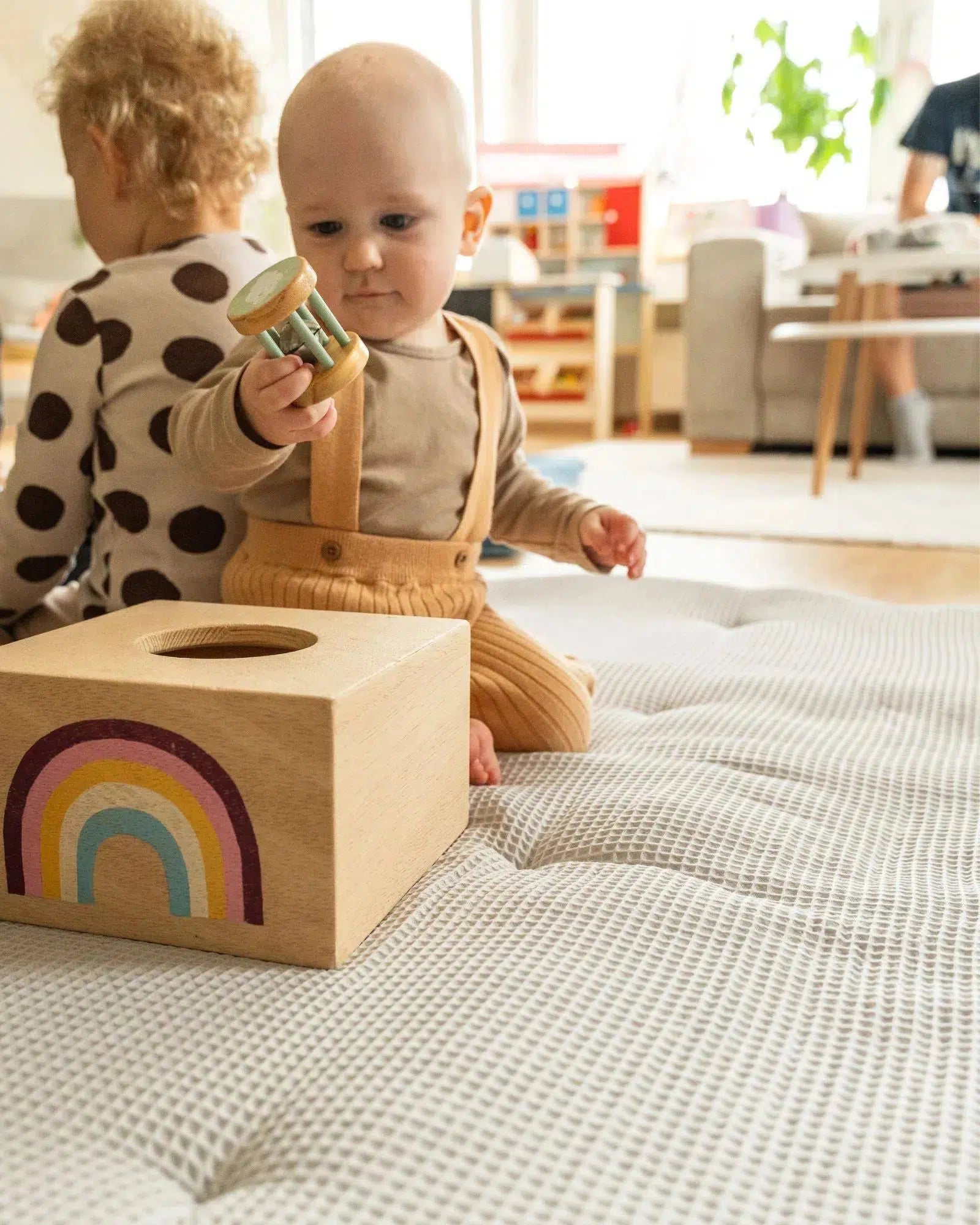 Krabbeldecke & Laufgittereinlage WAFFELPIQUÉ GRAU-ULLENBOOM-ULLENBOOM Baby