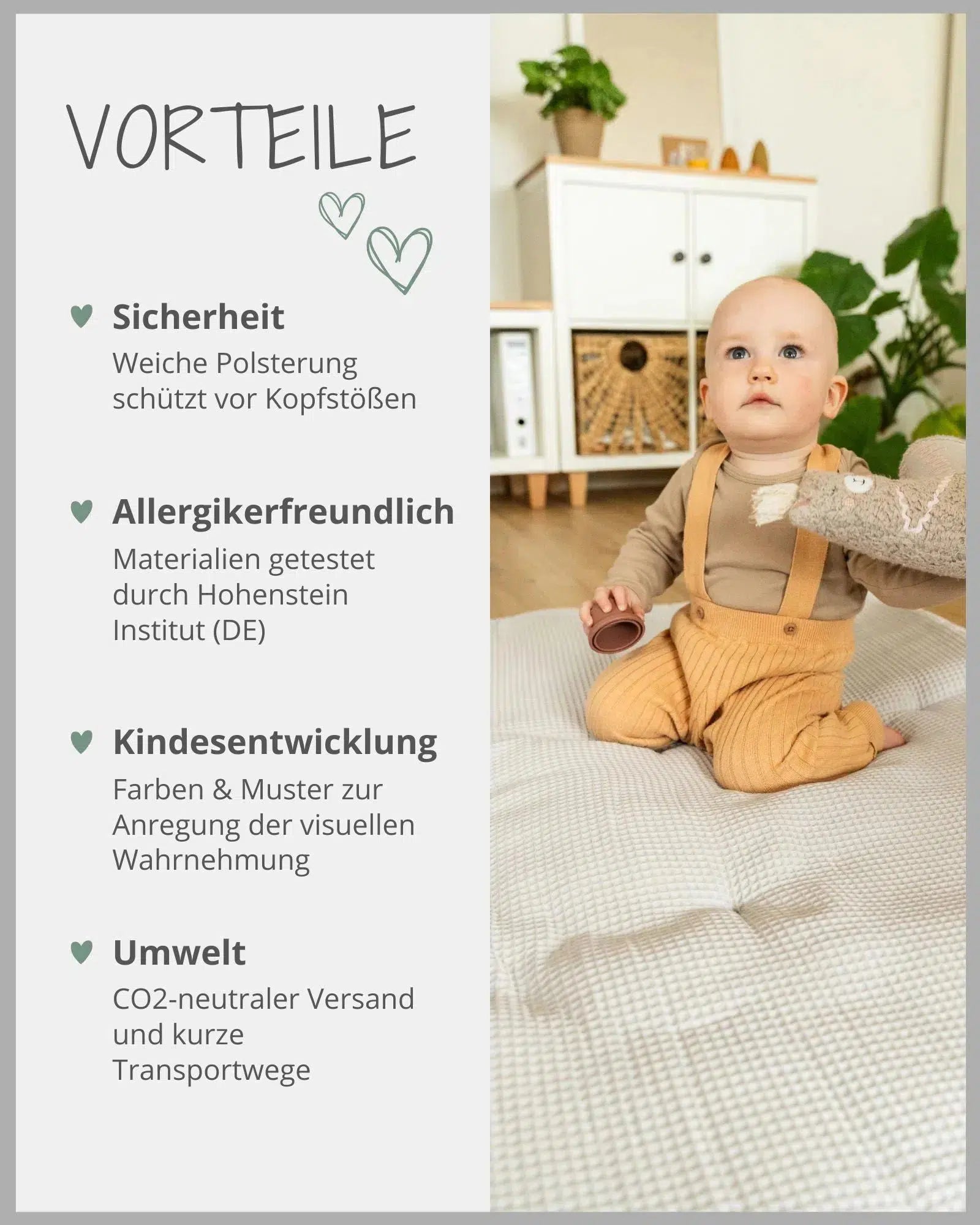 Krabbeldecke & Laufgittereinlage WAFFELPIQUÉ GRAU-ULLENBOOM-ULLENBOOM Baby