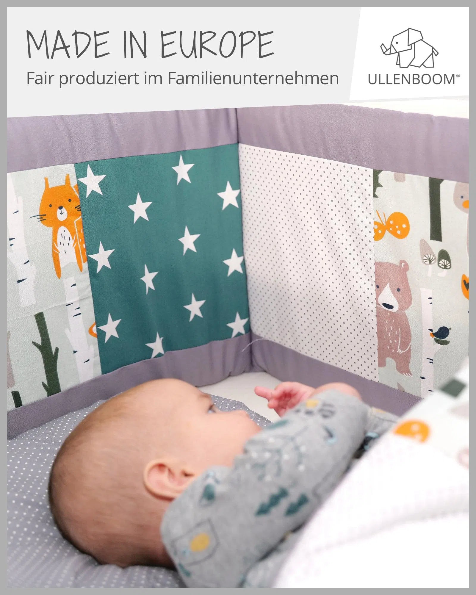 Nestchen für Babybett Patchwork BLAU HELLBLAU GRAU-ULLENBOOM-ULLENBOOM Baby