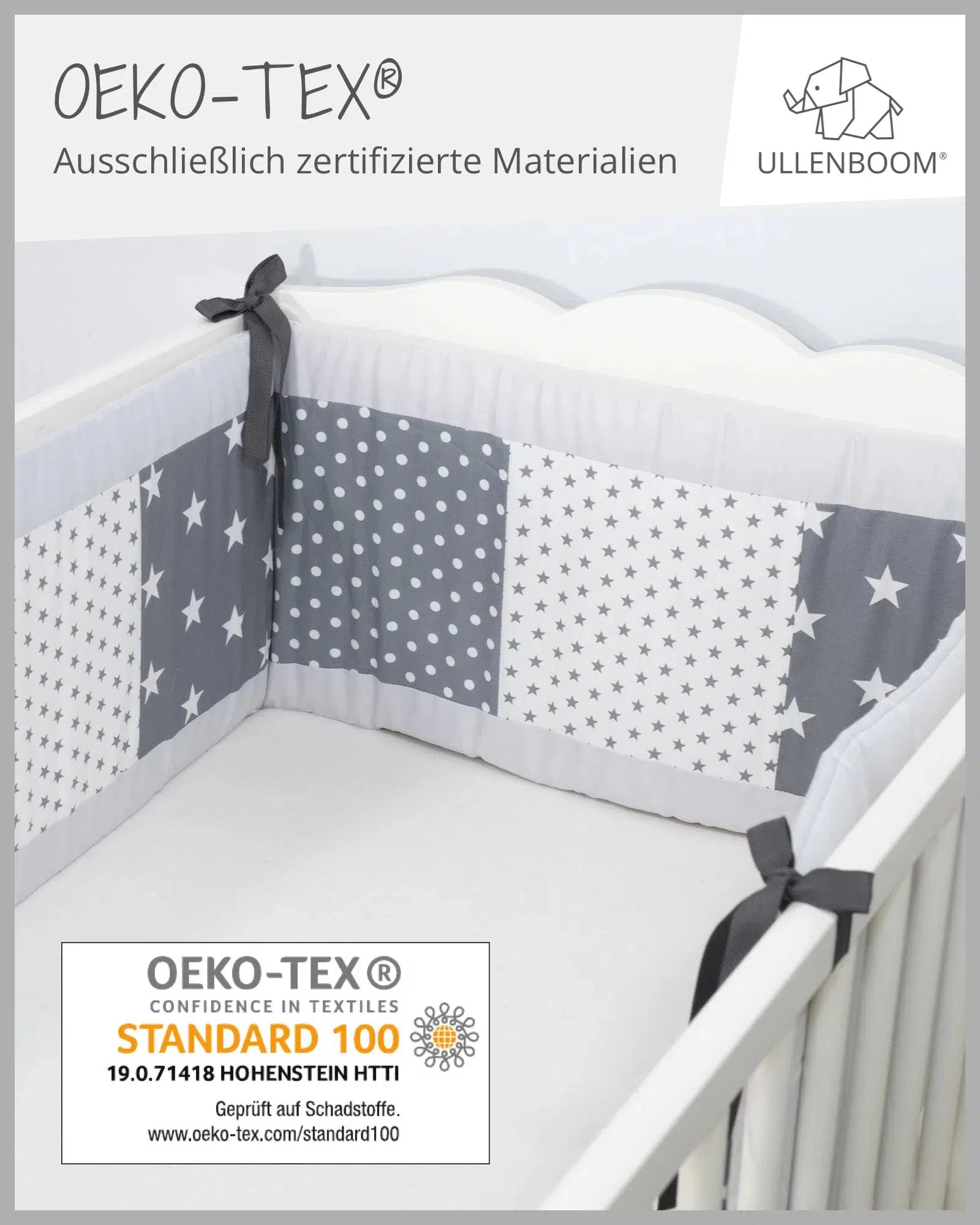 Nestchen für Babybett Patchwork EUKALYPTUS-ULLENBOOM-für Babybett 140x70 - Kopfbereich (210 cm)-ULLENBOOM Baby