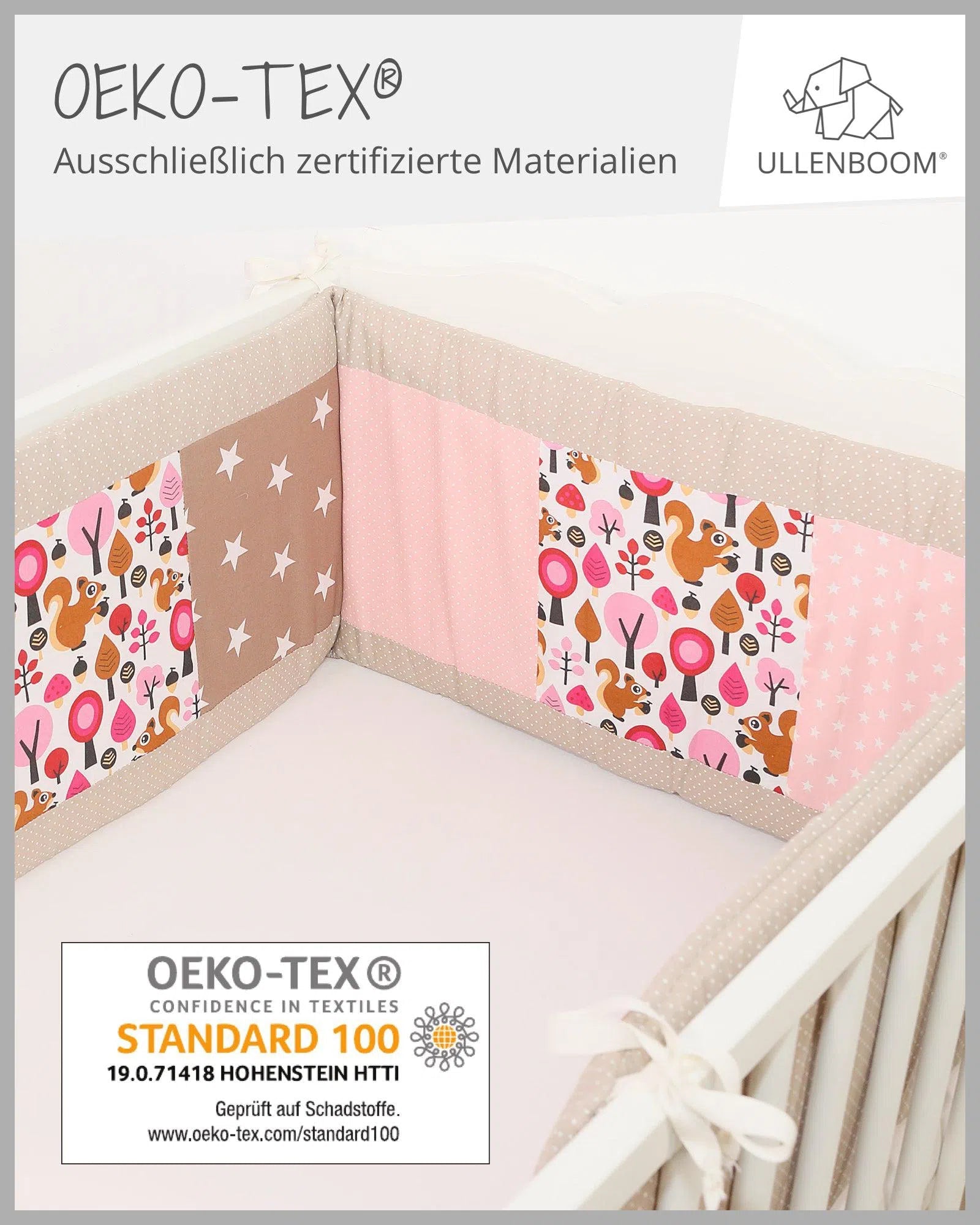 Nestchen für Babybett Patchwork SAND EICHHÖRNCHEN-ULLENBOOM-ULLENBOOM Baby