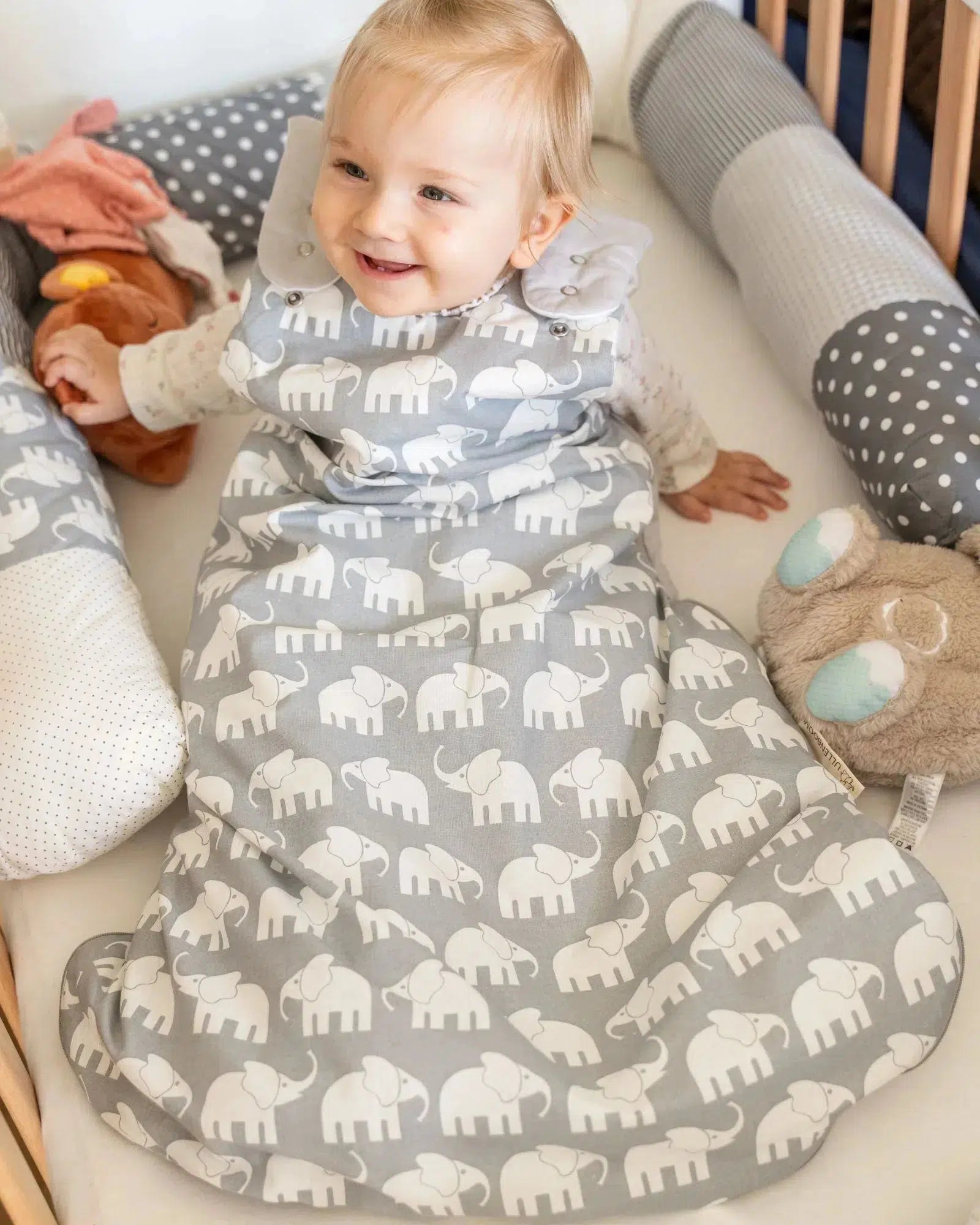 Baby Schlafsack GRAU ELEFANT-ULLENBOOM-ULLENBOOM Baby