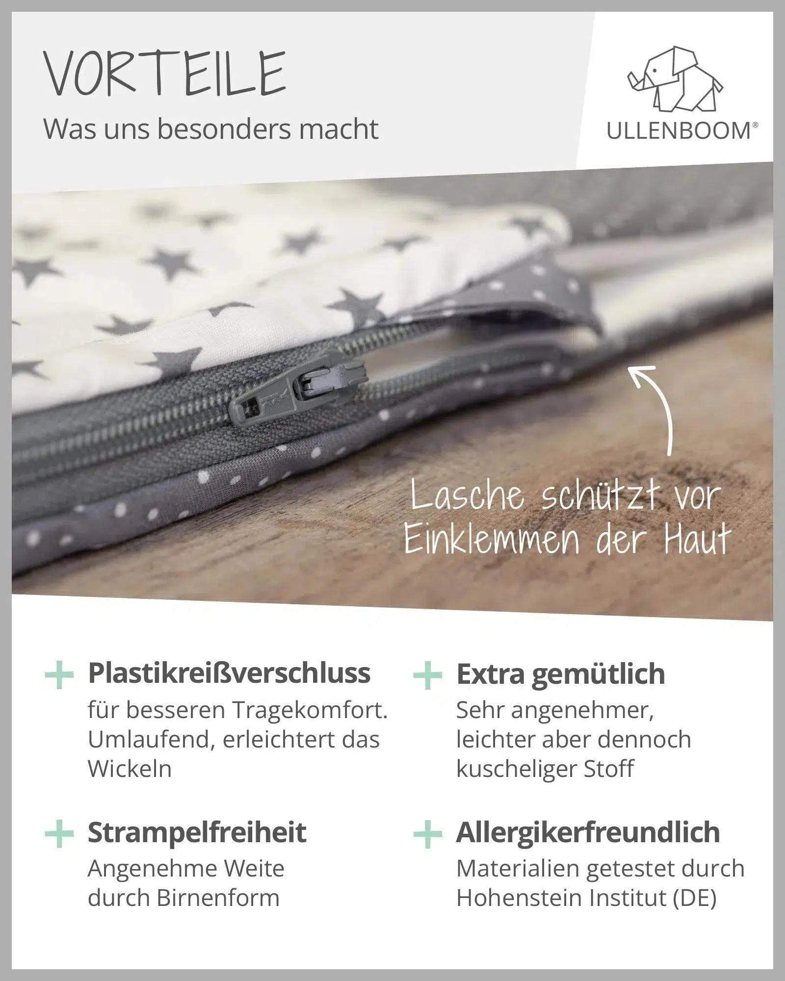 Baby Schlafsack GRAUE STERNE-ULLENBOOM-ULLENBOOM Baby