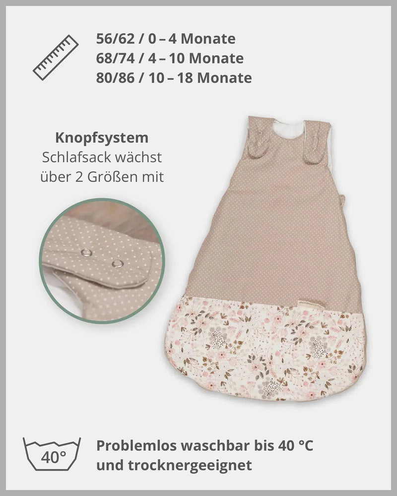 Baby Schlafsack ROSA BLÜTEN-ULLENBOOM-ULLENBOOM Baby