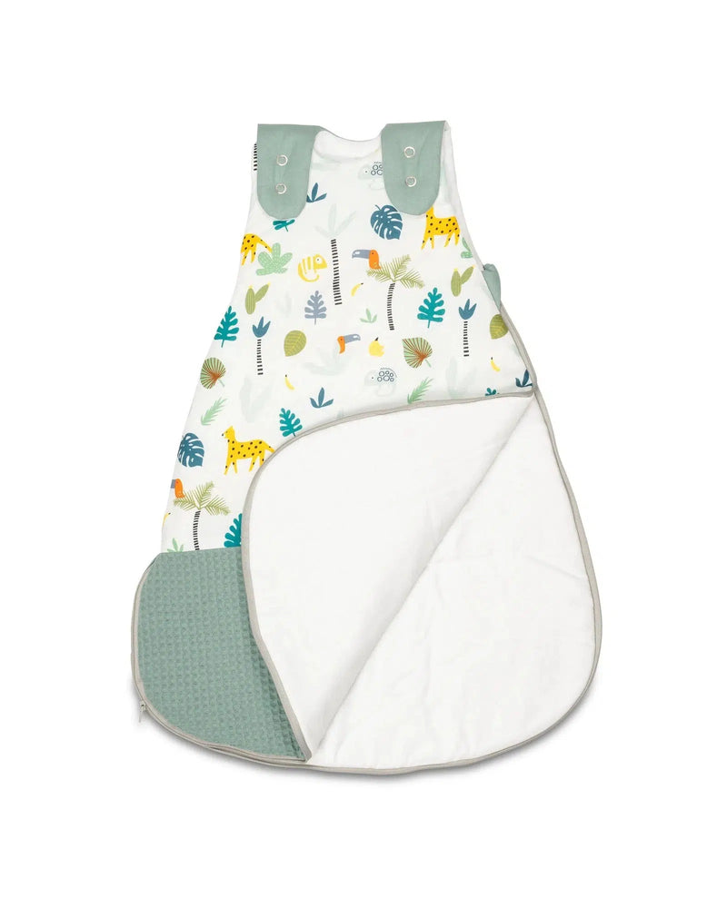 Baby Schlafsack Waffelpiqué Motiv SALBEIGRÜN REGENWALD-ULLENBOOM-0-4 Monate | 56-62 cm-ULLENBOOM Baby