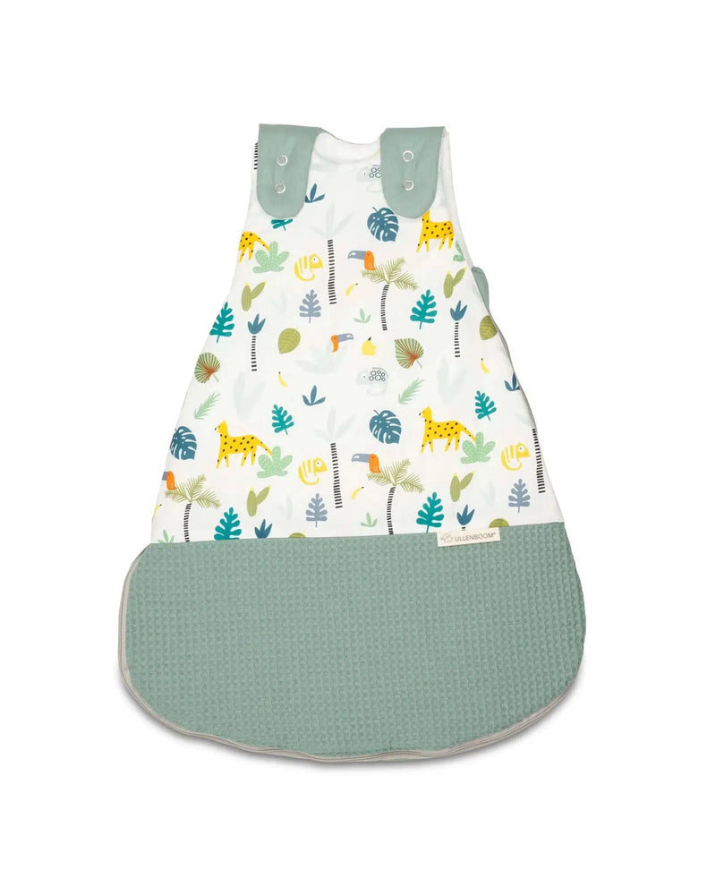 Baby Schlafsack Waffelpiqué Motiv SALBEIGRÜN REGENWALD-ULLENBOOM-0-4 Monate | 56-62 cm-ULLENBOOM Baby