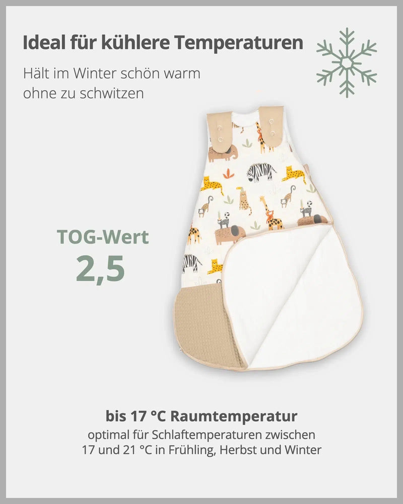 Schlafsack SAND SAVANNE-ULLENBOOM Baby-0-4 Monate | 56-62 cm-ULLENBOOM Baby