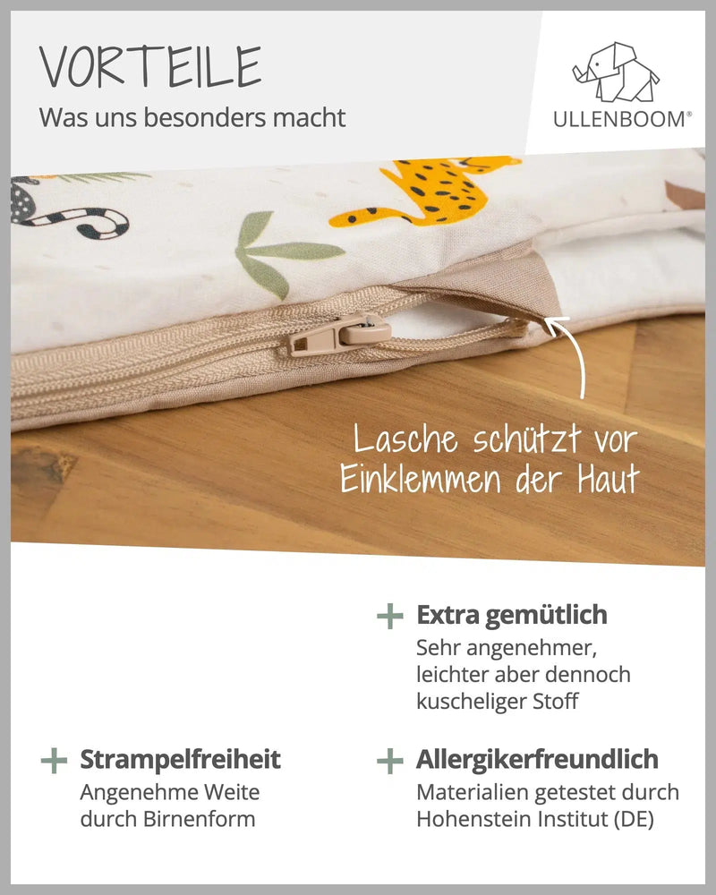 Schlafsack SAND SAVANNE-ULLENBOOM Baby-0-4 Monate | 56-62 cm-ULLENBOOM Baby