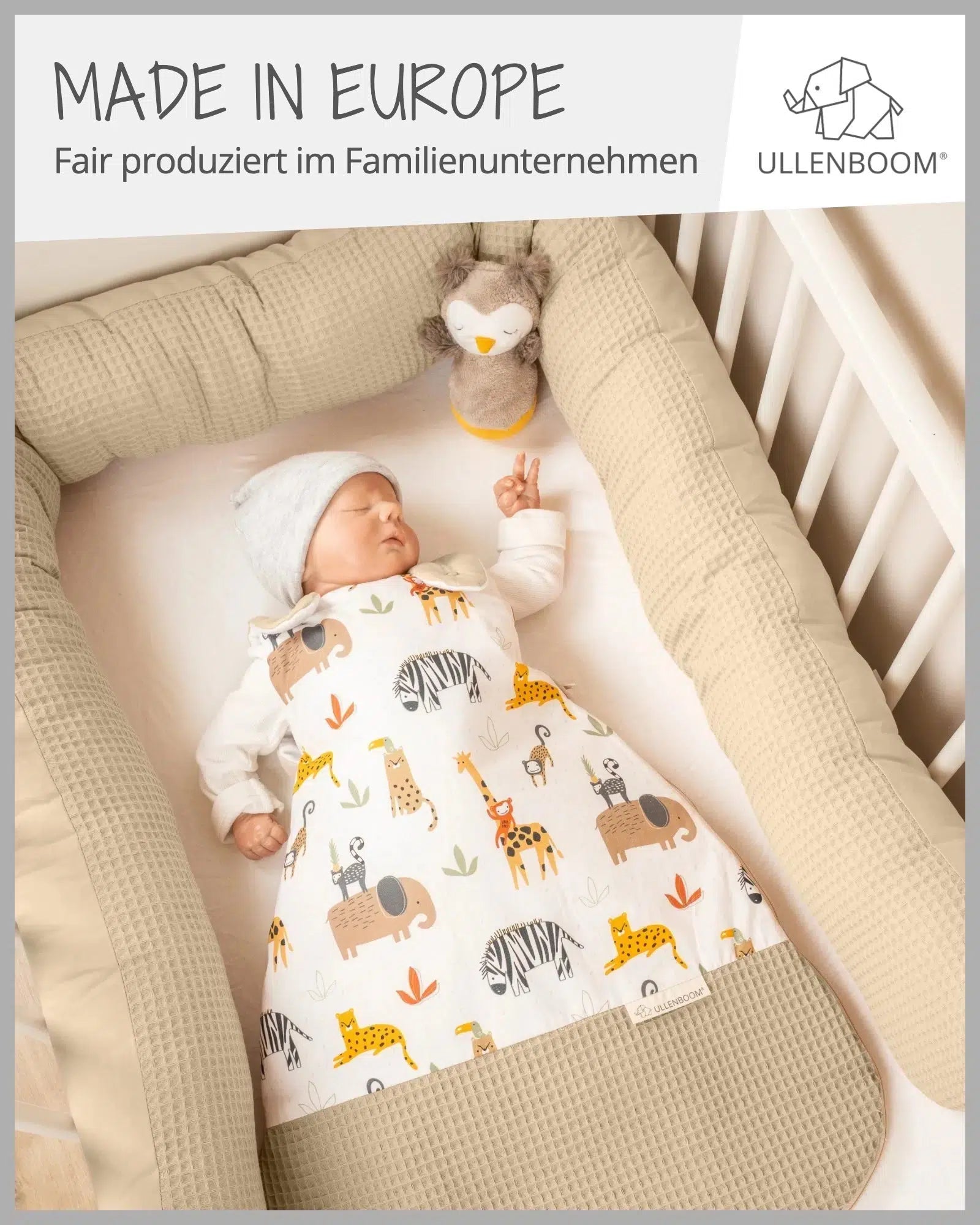 Schlafsack SAND SAVANNE-ULLENBOOM Baby-0-4 Monate | 56-62 cm-ULLENBOOM Baby