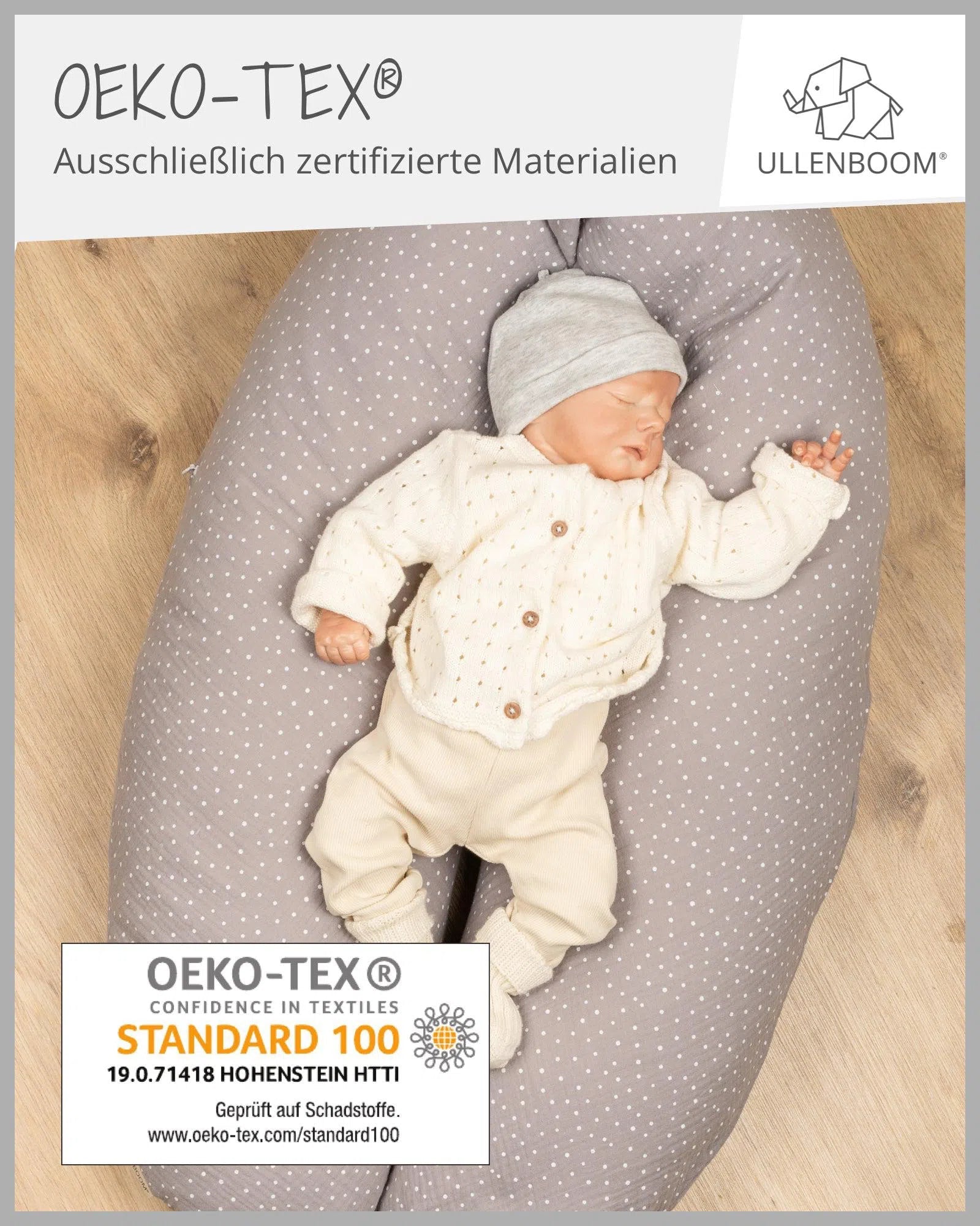 Stillkissen Musselin GRAU-ULLENBOOM-ULLENBOOM Baby