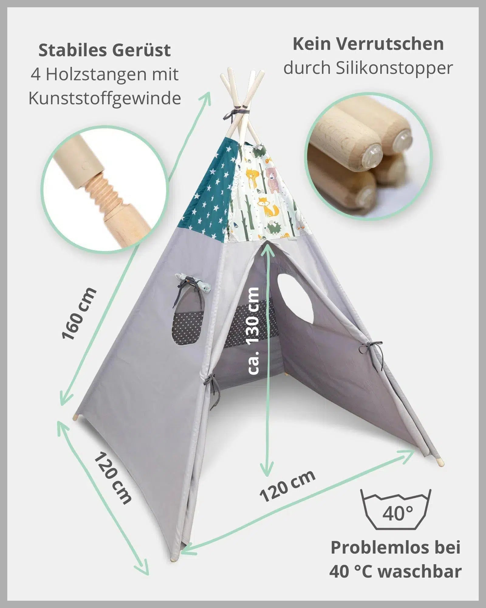 Tipi WALDTIERE PETROL-ULLENBOOM-ULLENBOOM Baby