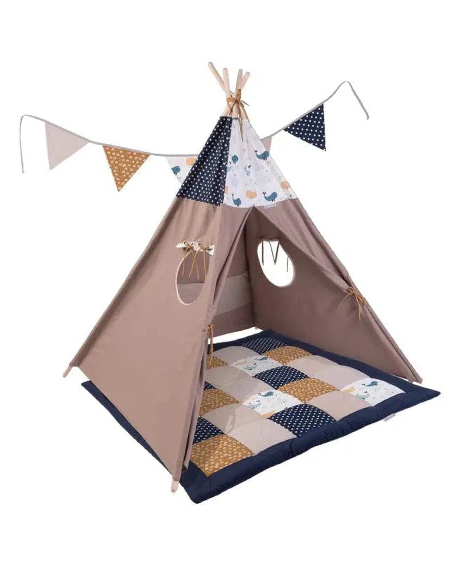 Tipi WALE-ULLENBOOM-Mit Krabbeldecke und Wimpelkette-ULLENBOOM Baby