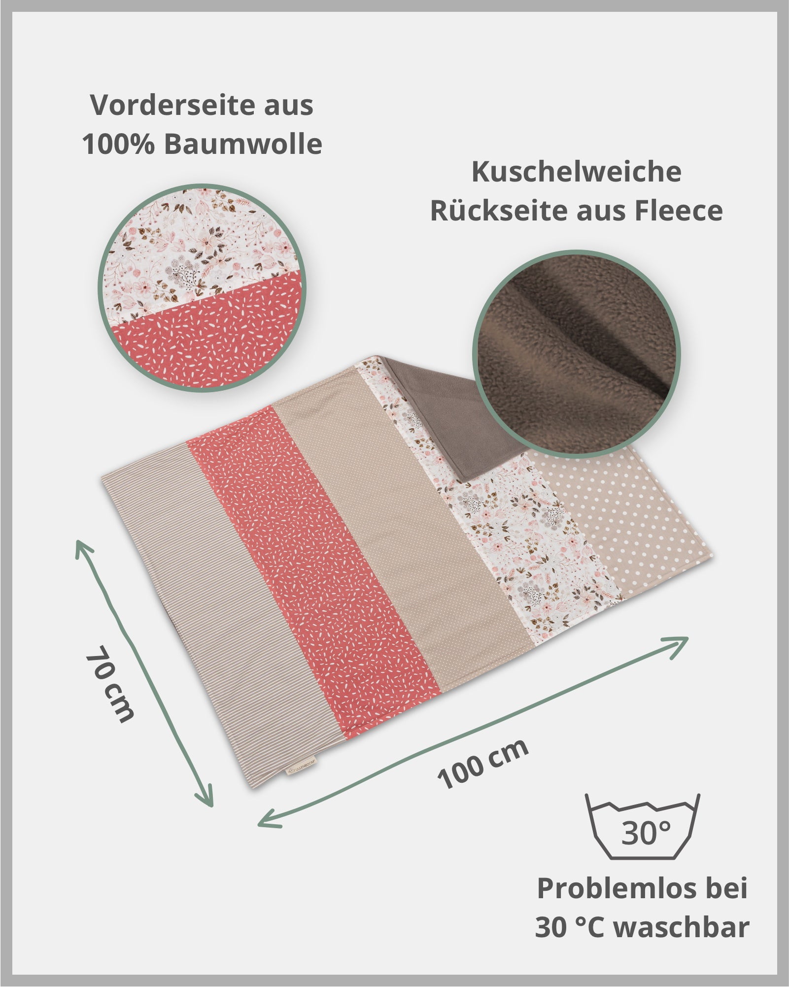 Babydecke ROSA BLÜTEN