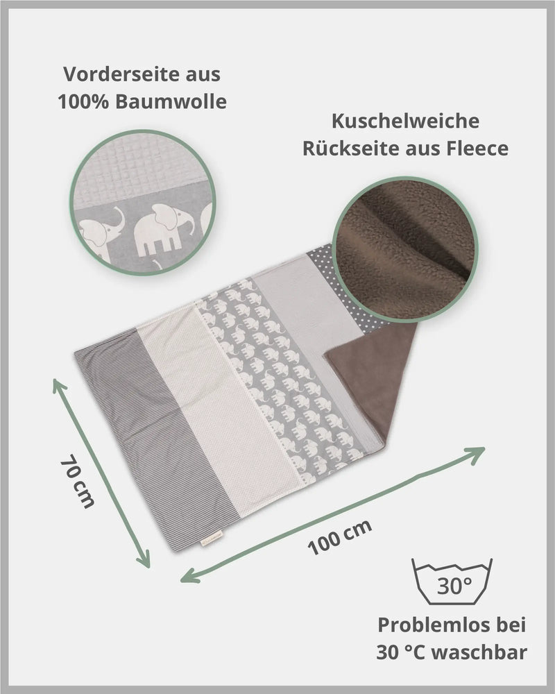 Babydecke GRAU ELEFANT-ULLENBOOM Baby