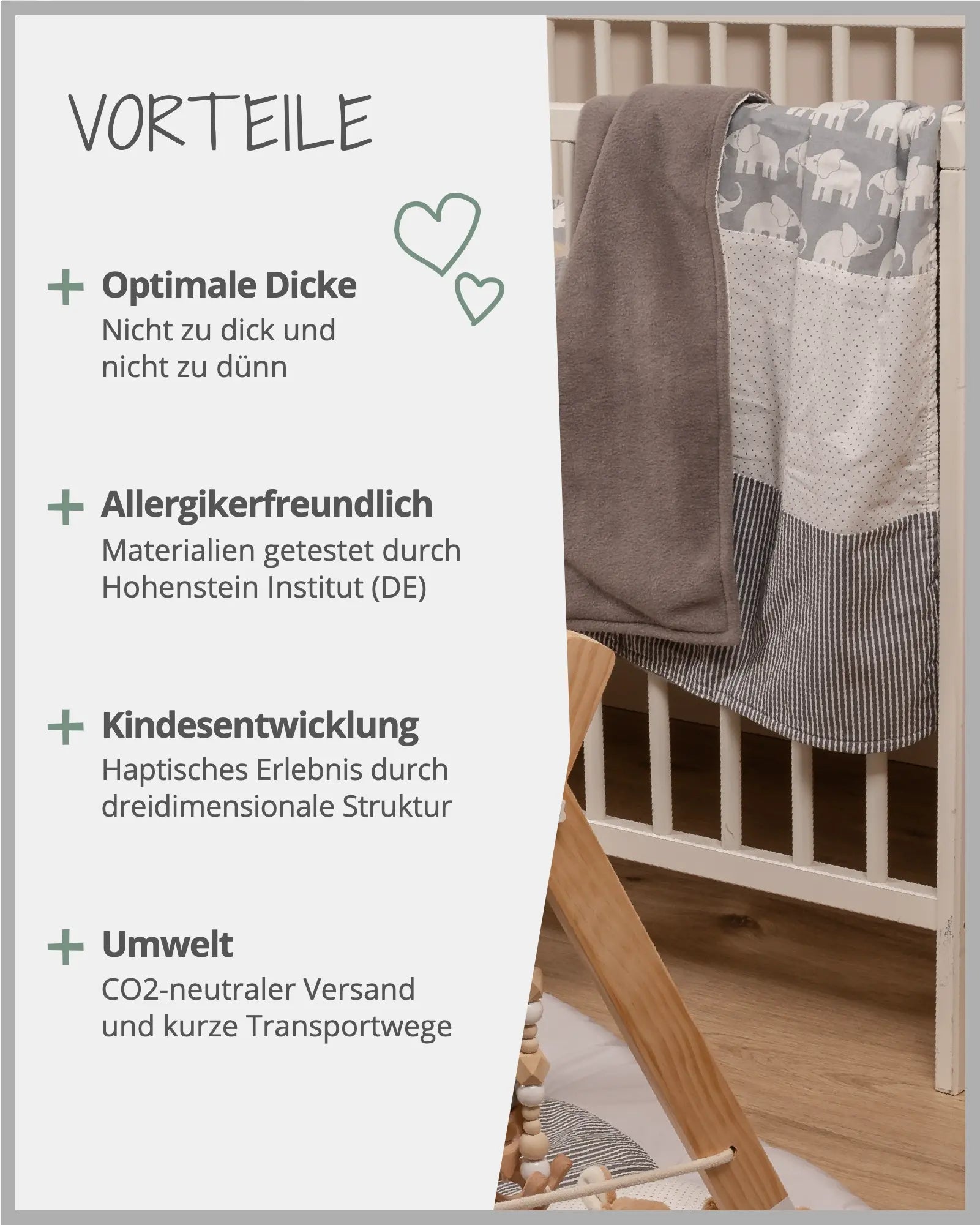 Babydecke GRAU ELEFANT
