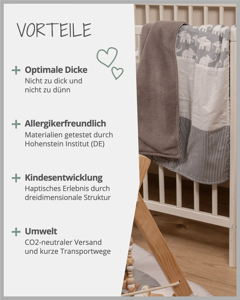 Babydecke GRAU ELEFANT-ULLENBOOM Baby