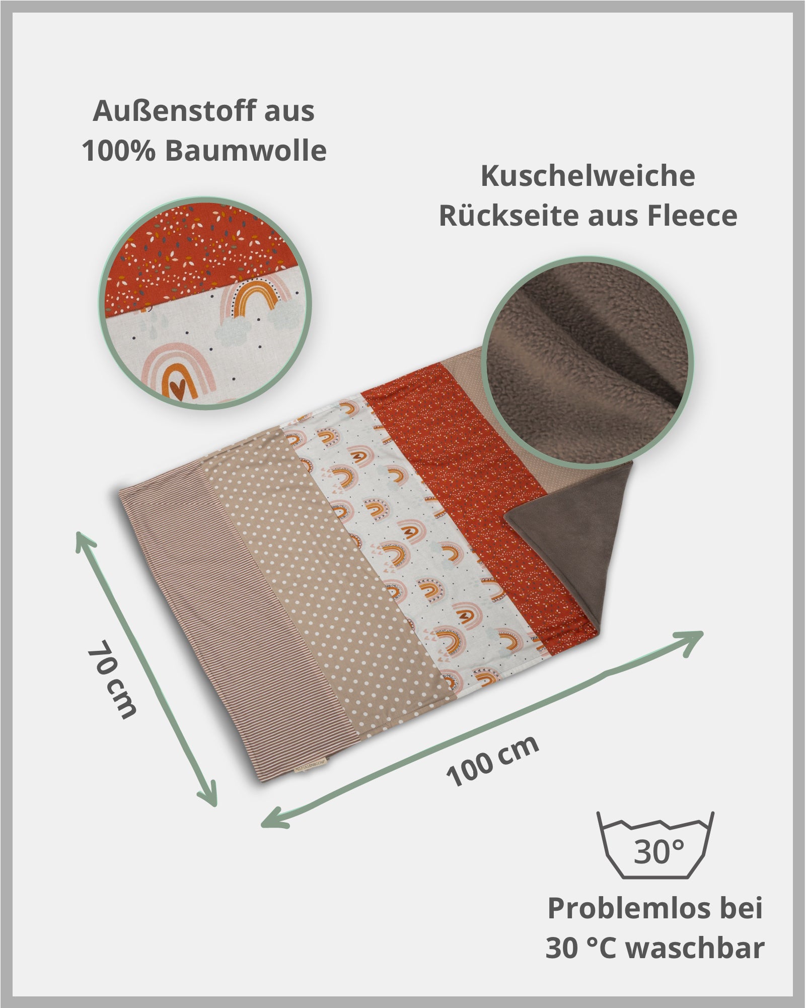 Babydecke REGENBOGEN