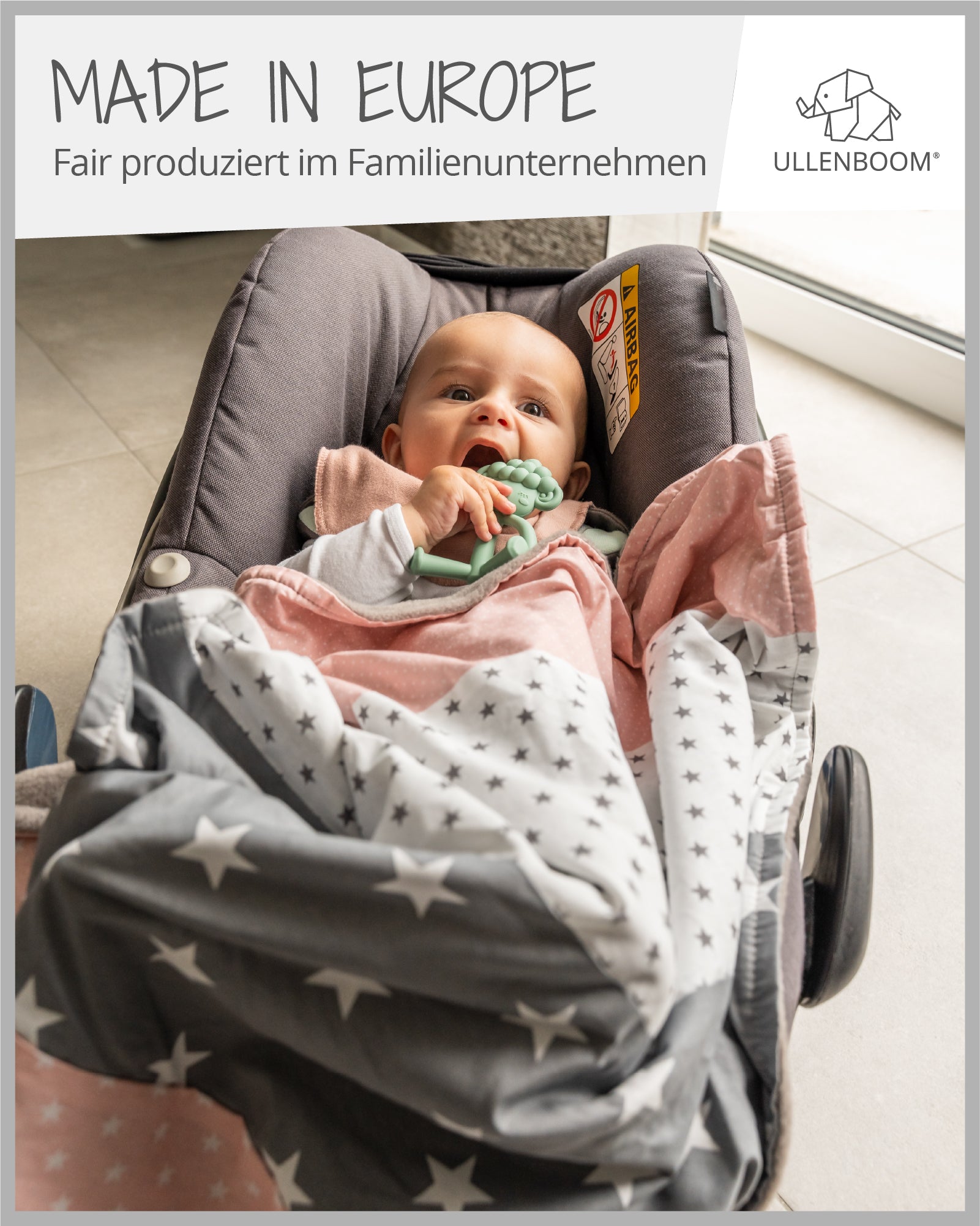 Babydecke Rosa Grau