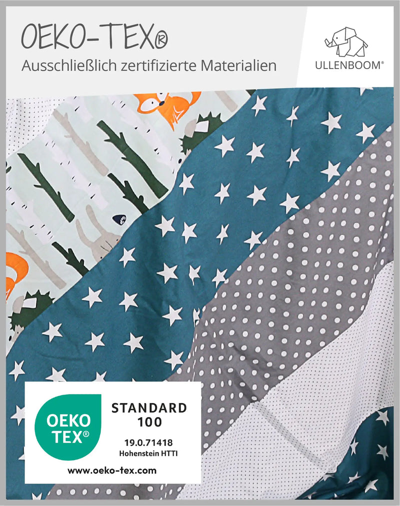 Babydecke Waldtiere Petrol-ULLENBOOM Baby