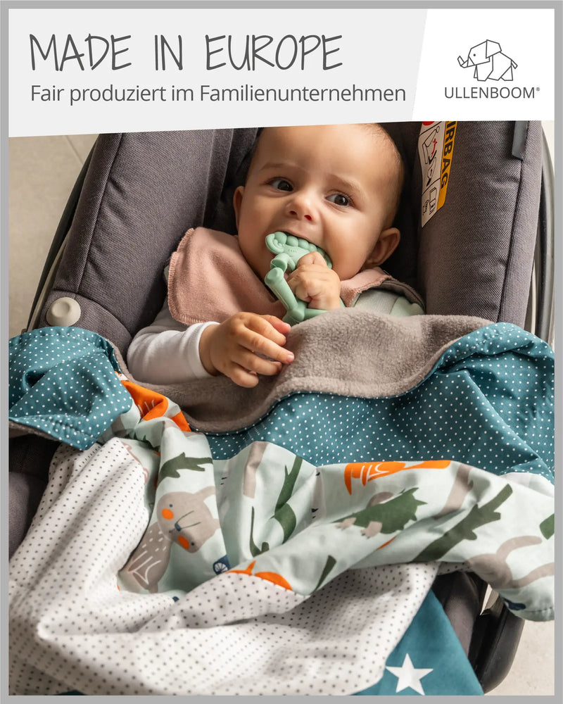 Babydecke Waldtiere Petrol-ULLENBOOM Baby