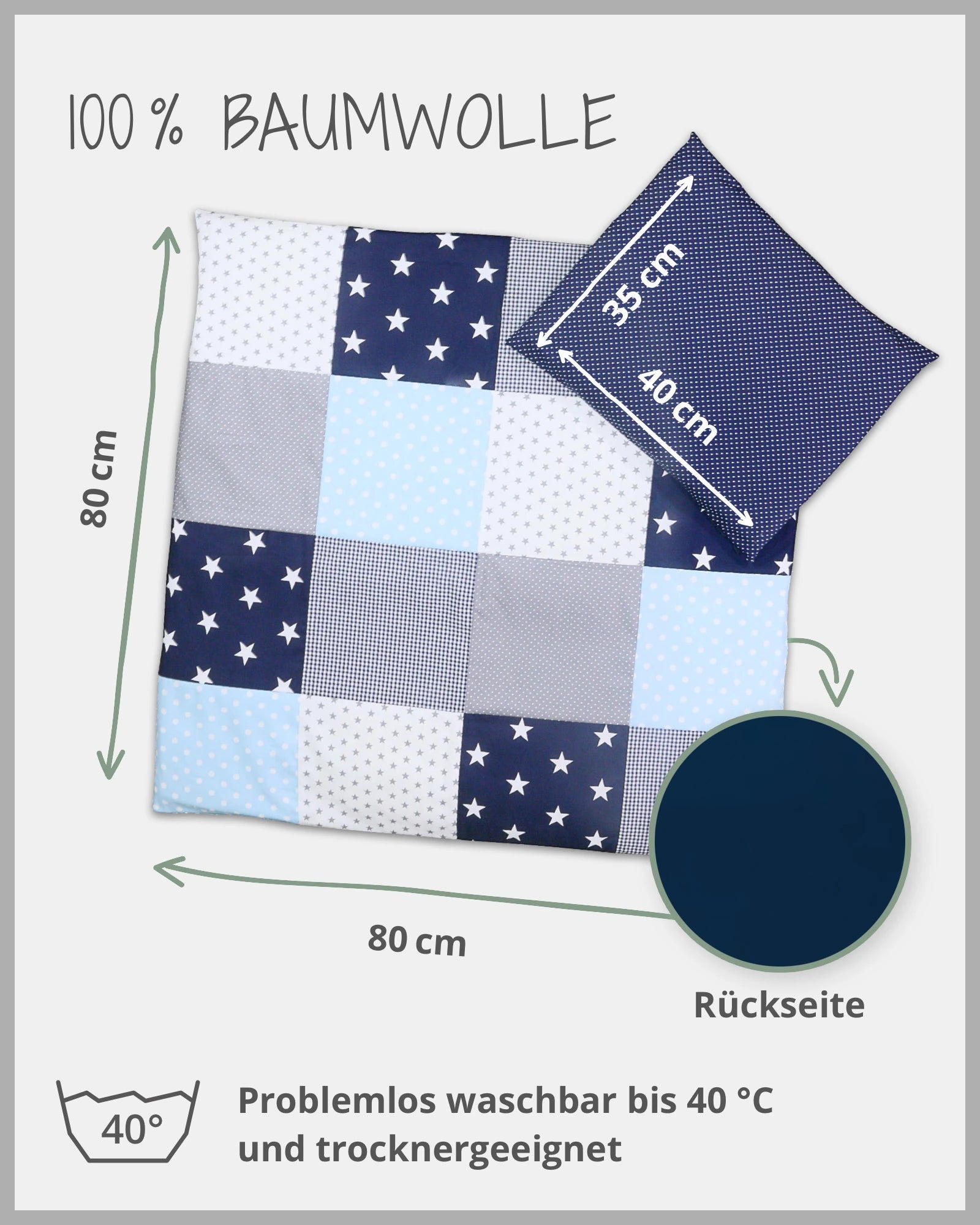 Bettwäsche BLAU HELLBLAU GRAU