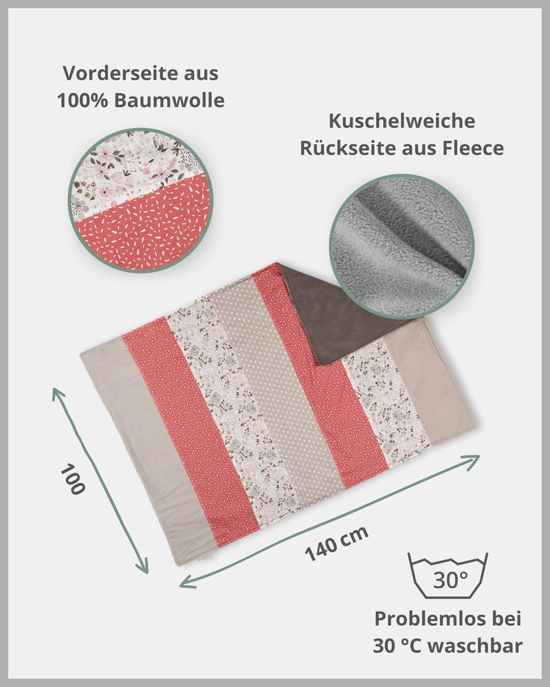 Babydecke ROSA BLÜTEN-ULLENBOOM Baby