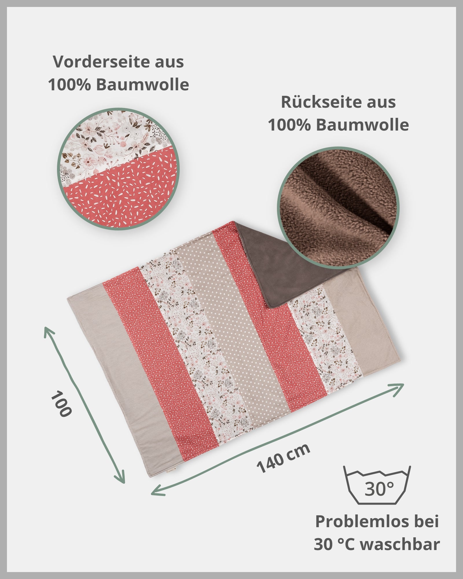 Babydecke ROSA BLÜTEN