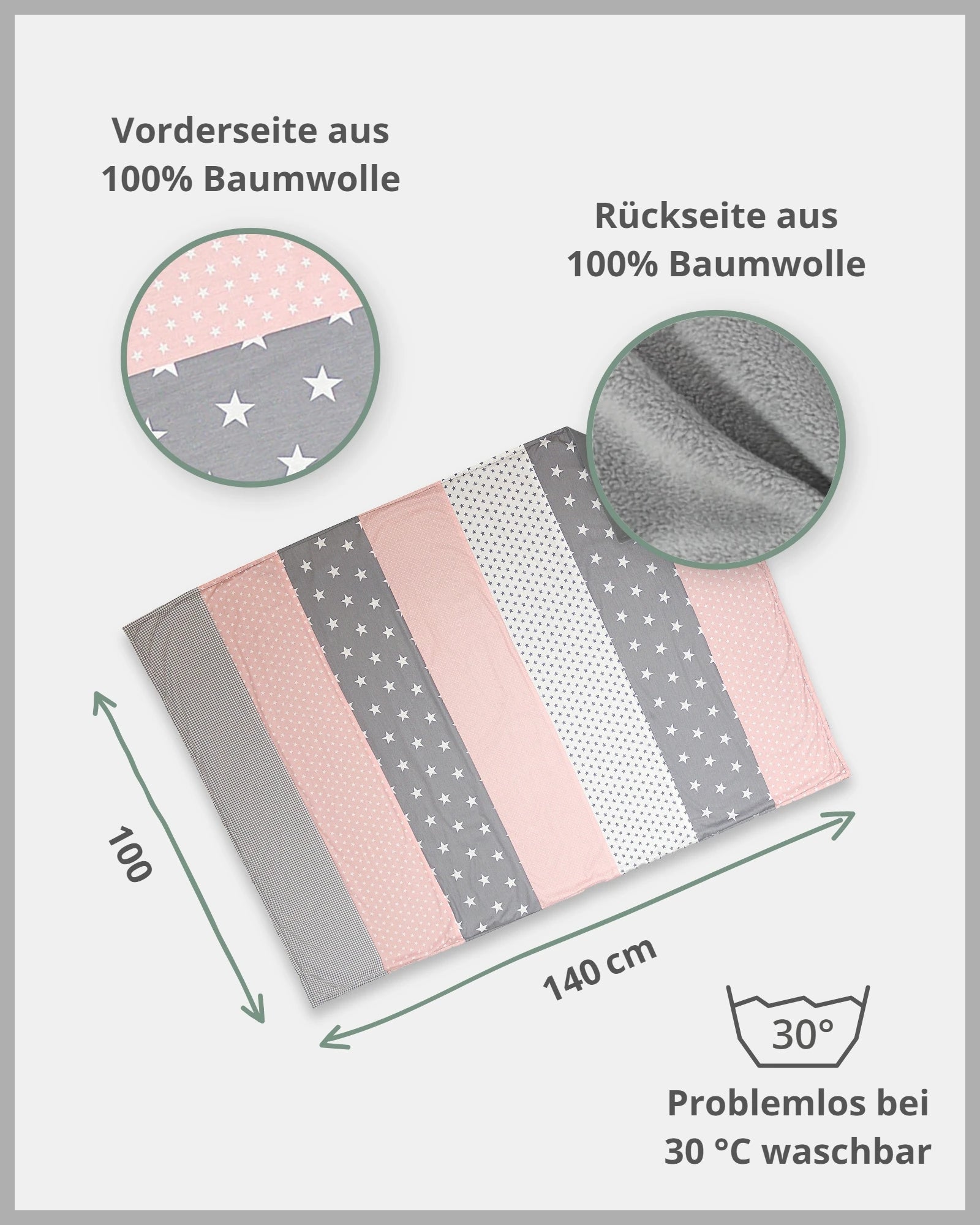 Babydecke ROSA GRAU